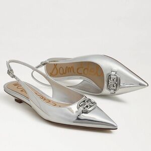 New Sam Edelman Aggie Slingback Flat in Silver Size 6
